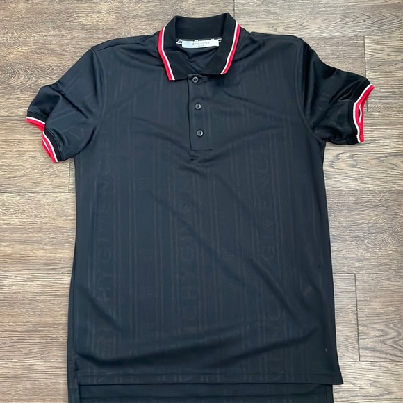 Givenchy Men's Black Mono Polo Size: Small